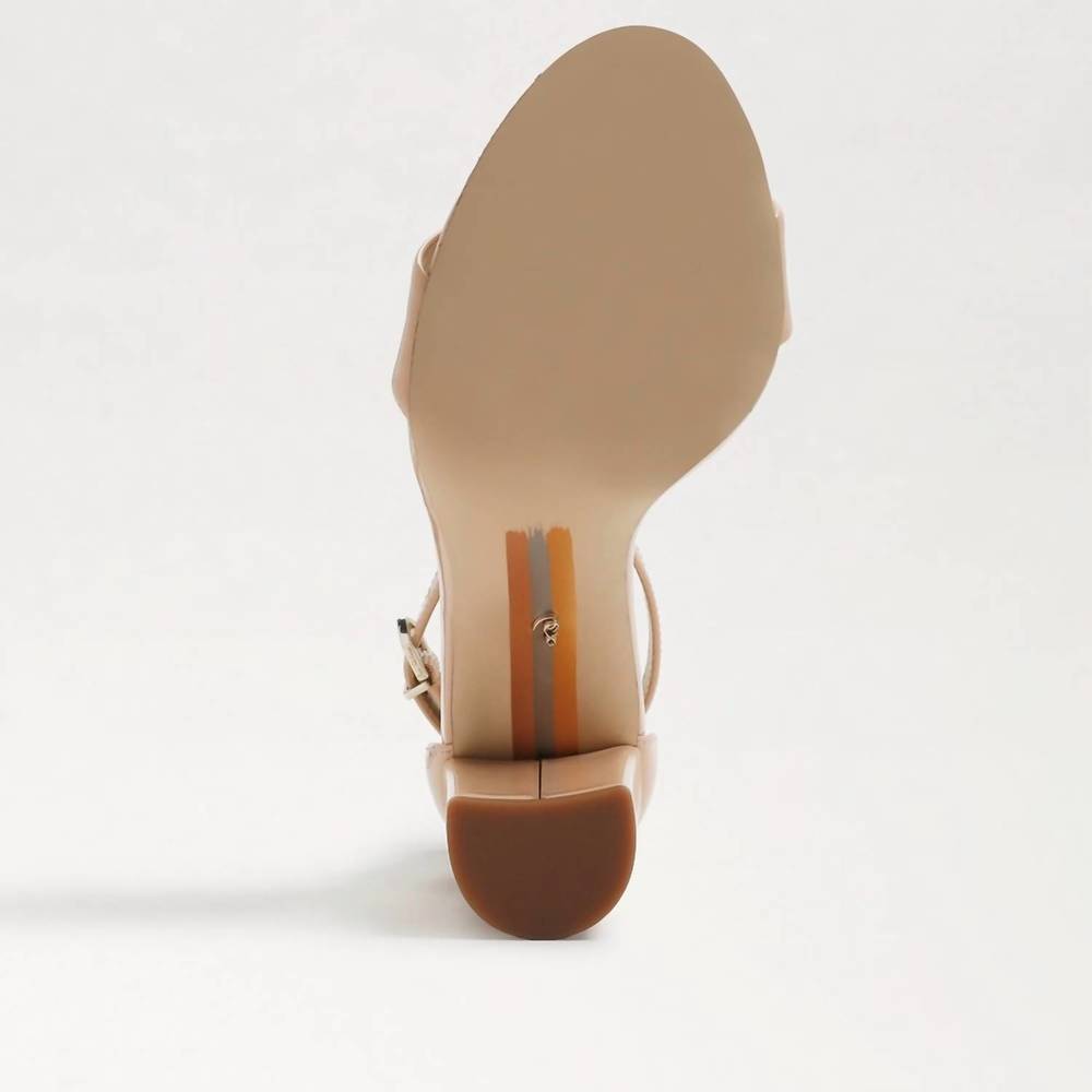 NEW SAM EDELMAN yaro heel in beige blush patent - Picture 6 of 7